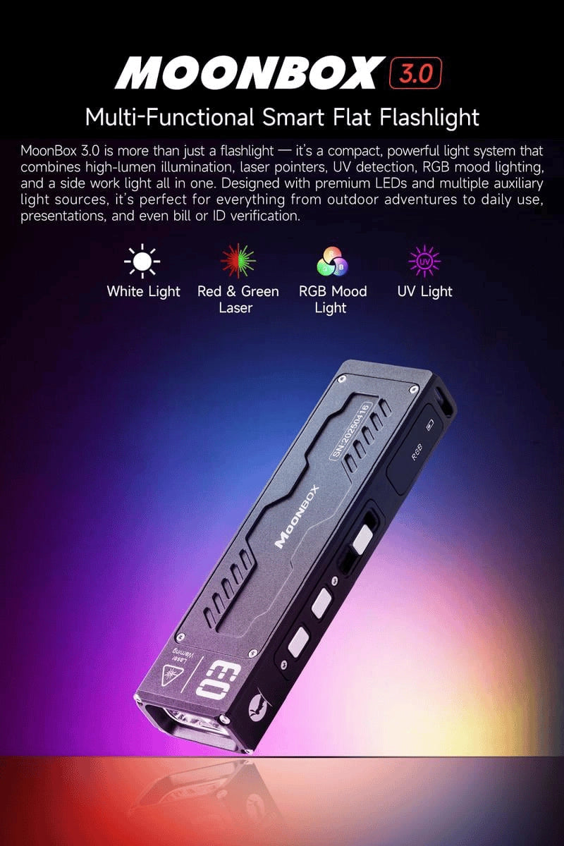 ⏳ Last Day Clearance Sale $23⏳BUY 2 GET 2 FREE🔥MoonBox 3.0 EDC Flashlight🔦