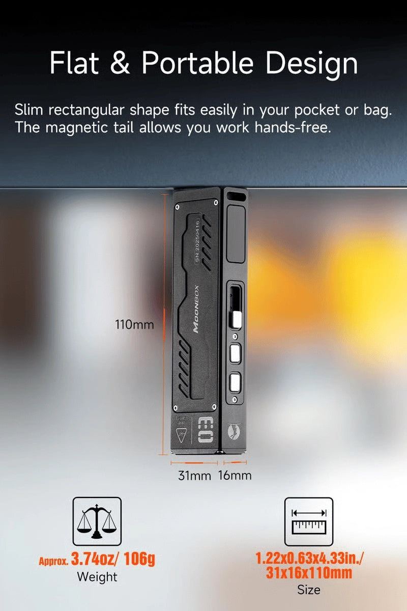 ⏳ Last Day Clearance Sale $23⏳BUY 2 GET 2 FREE🔥MoonBox 3.0 EDC Flashlight🔦