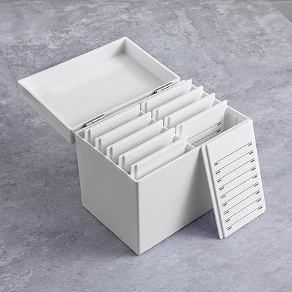 Clear Acrylic Eyelash Storage Box with Lid Multi-Compartment Organizer 6.3 x 4.09 x 5.2 Inches